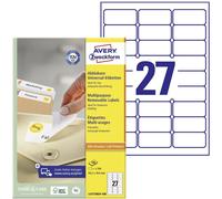 Etiquette universelles Avery-Zweckform L4737REV-100 63.5 x 29.6 mm papier blanc 2700 pc(s) décollable