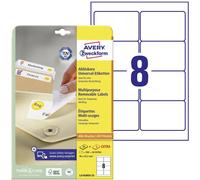 Etiquette universelles Avery-Zweckform L4745REV-25 96 x 63.5 mm papier blanc 240 pc(s) décollable