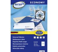 Europe 100 Étiquettes universelles ELA024 105 x 148,5 mm Papier blanc 400 pcs Fixation permanente