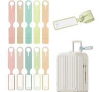 Etiquette Valise, 10 Pcs Etiquette Bagage Valise en Cuir PU avec Carte Coordonnées et Rabat Privatif, 5 Couleurs pour Voyage en Avion Train Croisière Sacs à Dos et Bagages Familiaux pour Adultes