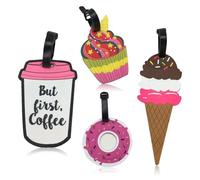 Etiquette Valise Enfant Etiquette Bagage Valise avec Carte d'Information PVC Etiquette Valise Voyage Accessoires pour Bagage Valise Sac 4 Pièces