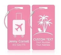 Étiquette Valise, Étiquette de Bagage Personnalisée, Étiquette Valises Voyage Avion, en Alliage d’Aluminium Personnalisé, Adaptée aux Sacs et Sacs à Do, Plusieurs Couleurs et Motifs