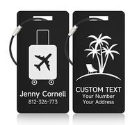 Étiquette Valise, Étiquette de Bagage Personnalisée, Étiquette Valises Voyage Avion, en Alliage d’Aluminium Personnalisé, Adaptée aux Sacs et Sacs à Do, Plusieurs Couleurs et Motifs