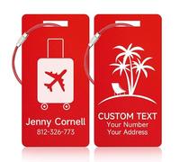 Étiquette Valise, Étiquette de Bagage Personnalisée, Étiquette Valises Voyage Avion, en Alliage d’Aluminium Personnalisé, Adaptée aux Sacs et Sacs à Do, Plusieurs Couleurs et Motifs