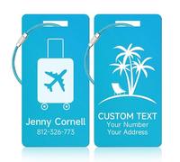 Étiquette Valise, Étiquette de Bagage Personnalisée, Étiquette Valises Voyage Avion, en Alliage d’Aluminium Personnalisé, Adaptée aux Sacs et Sacs à Do, Plusieurs Couleurs et Motifs