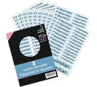 Étiquette vêtement enfant thermocollante, 200 pcs, 3 tailles, bleu