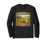 Étiquette Vintage Caisse d'olive des Pouilles Souvenir de la Mer Méditerranée Manche Longue
