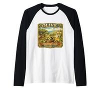 Étiquette Vintage Caisse d'olive des Pouilles Souvenir de la Mer Méditerranée Manche Raglan