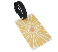Étiquettes à bagages abstraites jaune pâle tournesol bohème - Idéales pour les sacs à dos de voyage et de croisière