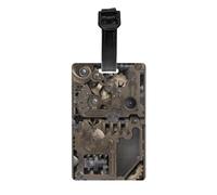 Étiquettes à bagages avec engrenages mécaniques steampunk avec couverture d'intimité arrière intégrale - Identificateur de valise lumineux pour voyage, croisière et plus encore