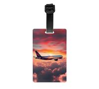Étiquettes à bagages avec impression ciel et coucher de soleil pour avion, pour valise, croisière, aéroport, voyage