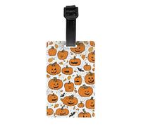 Étiquettes à bagages avec motifs citrouille d'Halloween pour valises, étiquettes d'identification durables pour reconnaissance facile des sacs, essentiels de voyage