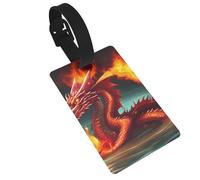 Étiquettes à bagages Dragon King in Fire Durable et élégant, cet accessoire de voyage unisexe facilite l'identification de vos bagages.