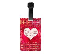 Étiquettes à bagages durables avec cœurs rouges pour valises/sacs de voyage, étiquettes pour identification facile des bagages (taille unique)