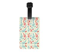 Étiquettes à bagages durables avec imprimé lapin magicien pour valises/sacs de voyage, étiquettes pour identifier facilement les bagages (taille unique)