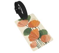 Étiquettes à bagages en forme de fleurs vert émeraude du milieu du siècle, idéales pour les sacs à dos de voyage et de croisière