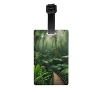 Étiquettes à bagages en forme de forêt tropicale pour valises, étiquettes d'identification durables pour reconnaissance facile des sacs, essentiels de voyage