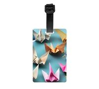Étiquettes à bagages en papier origami avec carte d'identité, étiquettes pour bagages, accessoires de voyage