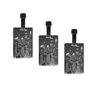 Étiquettes à bagages en PVC imprimées (peintures de New York) - Identification sécurisée pour valises, sacs à dos et sacs de voyage