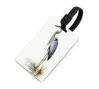 Étiquettes à bagages héron à long bec pour valises avec carte d'identité, protection de la vie privée, étiquettes de valise de voyage avec sangle en TPU, étiquettes d'identification de bagages