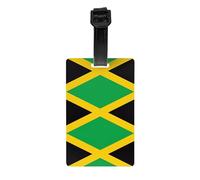 Étiquettes à bagages imprimées avec drapeau de la Jamaïque avec couverture de confidentialité à l'arrière - Étiquette d'identification en PVC durable pour valises, sacs de voyage