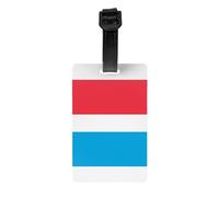 Étiquettes à bagages imprimées avec drapeau du Luxembourg avec couverture arrière intégrale - PVC durable pour valises, sacs de voyage