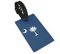 Étiquettes à bagages imprimées drapeau de la Caroline du Sud avec bracelet amovible, étiquettes de sac de voyage, faciles à identifier