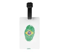 Étiquettes à bagages imprimées du Brésil avec couverture d'intimité arrière intégrale - Étiquettes d'identification en PVC durable pour valises et sacs à dos
