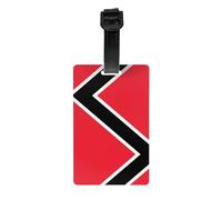 Étiquettes à bagages imprimées du drapeau de Trinité-et-Tobago avec couverture de confidentialité arrière intégrale - Étiquettes d'identification en PVC durable pour valises et sacs à dos