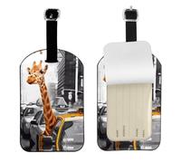 Étiquettes à bagages pour valises - Impression vibrante pour bateaux de croisière, lot d'étiquettes à bagages durables, parfaites pour les essentiels de voyage Girafe à New York