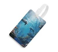 Étiquettes à bagages Protection de la vie privée Étiquettes de sac Carte d'identification des poissons sous-marins de l'océan bleu pour les valises de voyage Indispensables