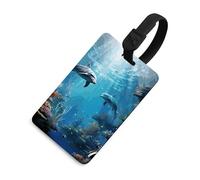 Étiquettes à bagages Protection de la vie privée Étiquettes de sac Carte d'identification des poissons sous-marins de l'océan bleu pour les valises de voyage Indispensables