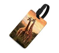 Étiquettes à bagages Protection de la vie privée Étiquettes de sac Couple Girafe Carte d'identité pour valises de voyage Indispensables