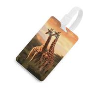 Étiquettes à bagages Protection de la vie privée Étiquettes de sac Couple Girafe Carte d'identité pour valises de voyage Indispensables