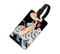 Étiquettes à bagages Protection de la vie privée Étiquettes de sac Lady Ride Lion Dance Carte d'identité pour valises de voyage Indispensables