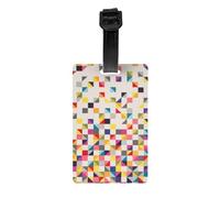 Étiquettes à bagages triangulaires durables à imprimé géométrique pour valises/sacs de voyage, étiquettes de valise pour une identification facile des bagages (taille unique)