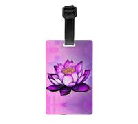 Étiquettes à bagages violettes avec couverture arrière intégrale - Étiquette d'identification en PVC durable pour valises, sacs de voyage