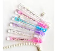 Étiquettes à bulles de mariage, 100 pièces, baguette à bulles transparente, autocollants de fête, imprimez votre logo - autocollants de tube non inclus, esthétiques