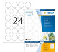 Étiquettes A4 blanches Ø 40 mm rondes Movables/amovibles papier mat 2400 pcs.