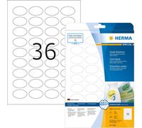 Étiquettes A4 blanches 40,6x25,4 mm ovales Movables/amovibles papier mat 900 pcs.