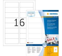 Étiquettes A4 blanches 88,9x33,8 mm Movables/amovibles papier mat 1600 pcs.