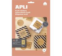 Etiquettes - A4 - Papier kraft - Autocollant - Pochette de 10 planches - Apli