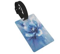 Étiquettes abstraites en forme de fleur bleue et blanche pour bagages, étiquettes d'identification pour valise, idéales pour les sacs à dos de voyage, croisière, sac à dos