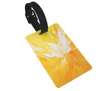 Étiquettes abstraites en forme de fleur jaune et blanche pour bagages, étiquettes de nom, étiquettes de valise, idéales pour les sacs à dos de voyage, croisière, sac à dos