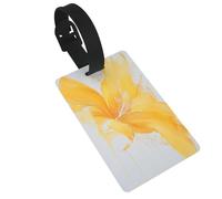 Étiquettes abstraites en forme de fleur jaune et blanche pour bagages, étiquettes d'identification pour valise, idéales pour les sacs à dos de voyage, croisière, sac à dos