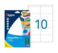 Etiquettes adhésives 38,5 x 65 mm Agipa 114019 - Pochette de 160