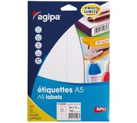 APLI PAPER Étiquettes adhésives permanentes 32 x 70 mm — 192 feuilles (16 feuilles x 12 étiquettes)