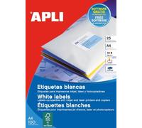 Étiquettes adhésives Apli 1272 70 x 35 mm 100 Volets Blanc