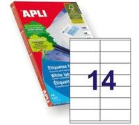 APLI Étiquettes adhésives Apli 1275 – 105 x 40 mm – 100 volets – Blanc