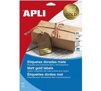 Apli 015025 Lot de 1300 Etiquettes laser/copieur 21,2 x 38,1 mm Or